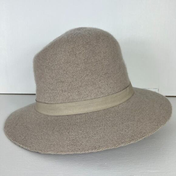 Anna & Ava Hat Womens Beige Knit Wool Blend Floppy Panama One Size - Picture 3 of 11